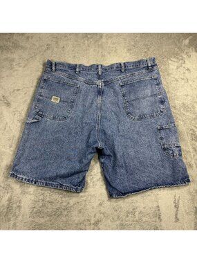 Y2K Grunge Baggy Wrangler Hero Carpenter Jorts Mens 40 Denim Jean Shorts Blue